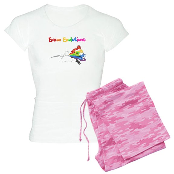 CafePress - Eevee Evolutions Pajamas - Women's Short Sleeve Print T-Shirt and Pants Light Cotton Pajama Set