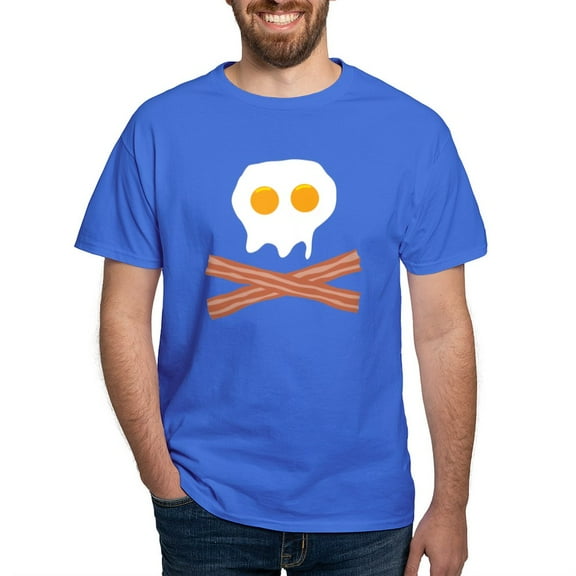 CafePress - Eggs Bacon Skull Dark T Shirt - Men's Classic Graphic Cotton T-Shirt