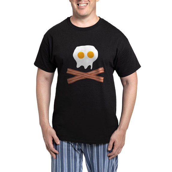 CafePress - Eggs Bacon Skull Men's Dark Pajamas - Men's Dark Loose Fit Cotton Pajama Set