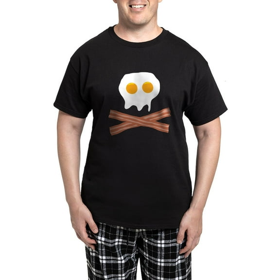 CafePress - Eggs Bacon Skull Men's Dark Pajamas - Men's Dark Loose Fit Cotton Pajama Set