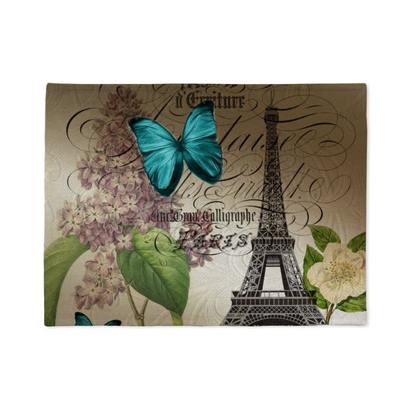 CafePress - Eiffel Tower Lilac Butterfly Vintage Paris Art - Soft Fleece Throw Stadium Blanket, 30"x40"