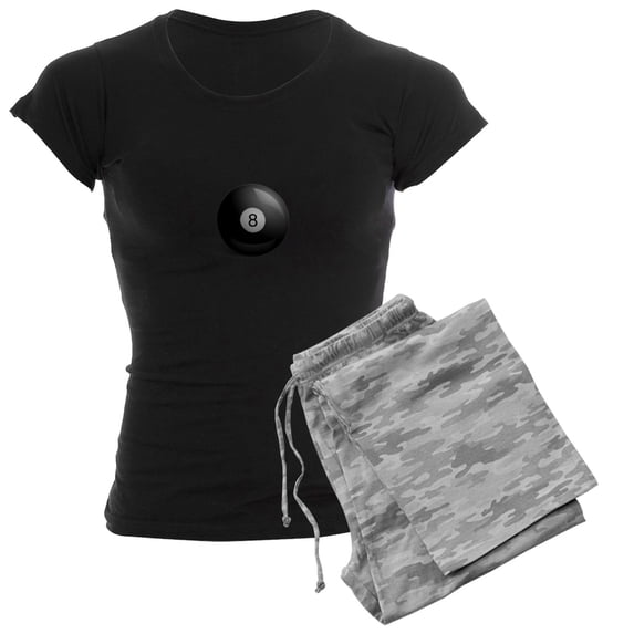 CafePress - Eight Ball Pool Women's Dark Pajamas - Women's Short Sleeve Print T-Shirt and Pants Dark Cotton Pajama Set