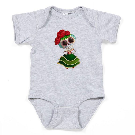 CafePress - El Dia De Los Muertos Skeleton Girl Body Suit - Cute Infant Bodysuit Baby Romper - Size Newborn - 24 Months