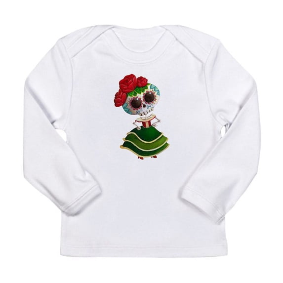 CafePress - El Dia De Los Muertos Skeleton Girl Long Sleeve T - Long Sleeve Infant T-Shirt