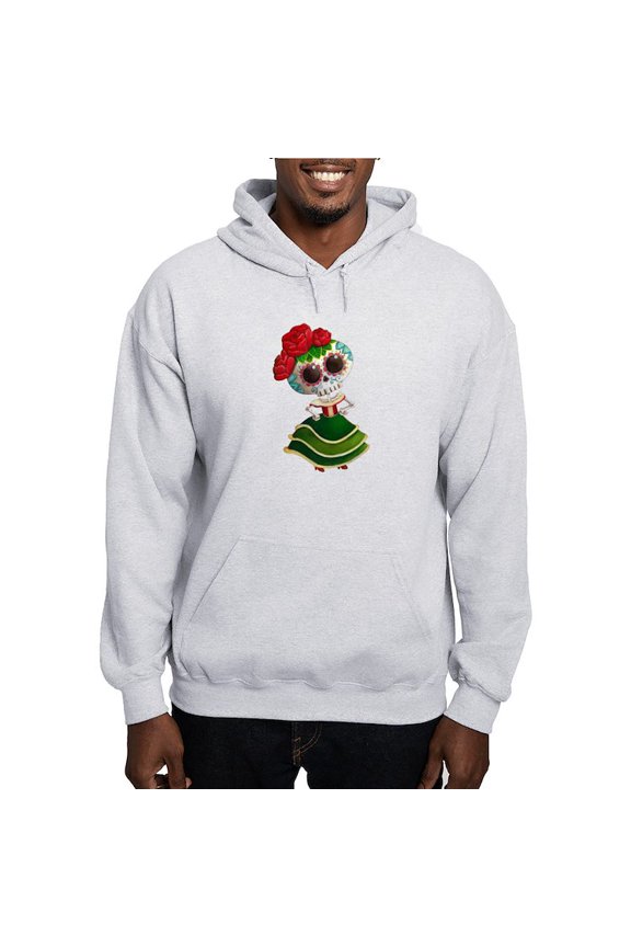 - El Dia De Los Muertos Skeleton Girl Sudaderas Con - Pullover Hoodie, Hooded Sweatshirt