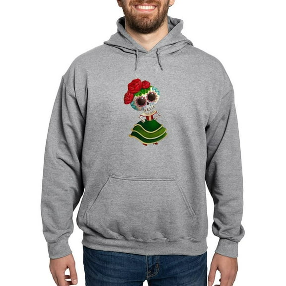 CafePress - El Dia De Los Muertos Skeleton Girl Sudaderas Con - Pullover Hoodie, Hooded Sweatshirt