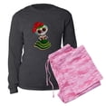 thumbnail image 1 of CafePress - El Dia De Los Muertos Skeleton Girl - Women's Long Sleeve Charcoal Gray Pajamas, 1 of 3
