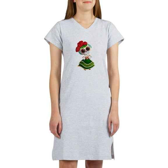 CafePress - El Dia De Los Muertos Skeleton Girl Women's Nights - Women's Nightshirt