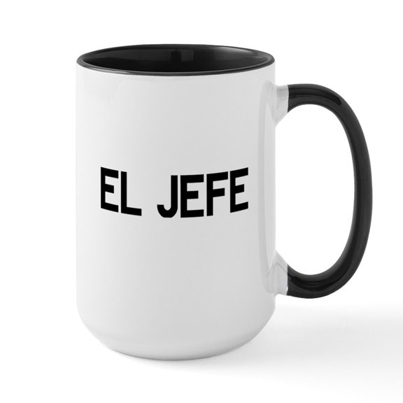 CafePress - El JEFE Mugs - 15 oz Ceramic Large White Novelty Mug