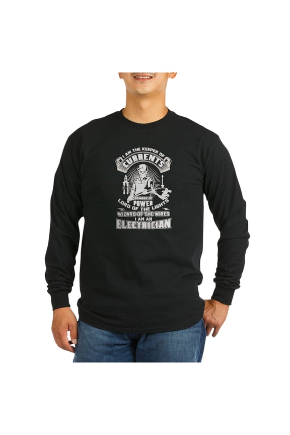 - Electrician Long Sleeve T Shirt - Long Sleeve Dark T-Shirt