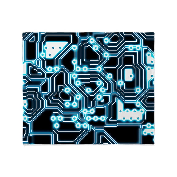 CafePress - Electron Blue/Black Throw Blanket - Soft Fleece Throw Blanket, 50"x60" for All Ages