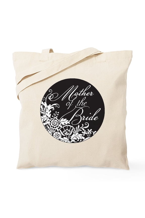 - Elegant Floral Mother Of The Bride Tote Bag - Unisex Canvas Tote Bag, Beige, 1-Piece