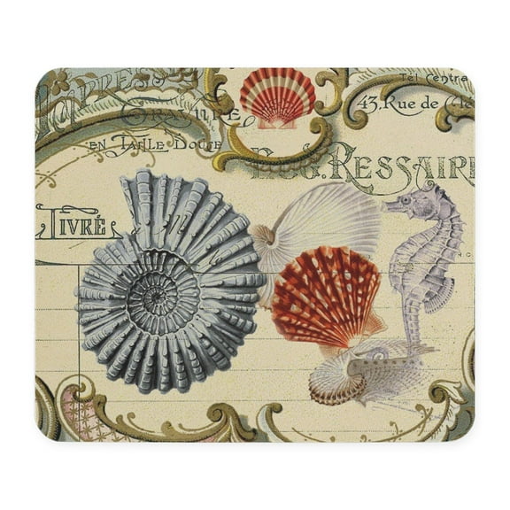 CafePress - Elegant Paris Beach Seashells Mousepad - Non-slip Rubber Mousepad, Gaming Mouse Pad