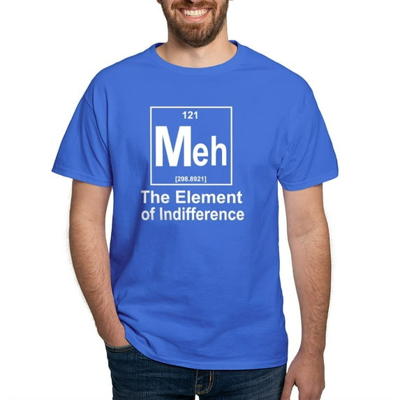 CafePress - Element Meh White T Shirt - Men's Classic Graphic Cotton T-Shirt