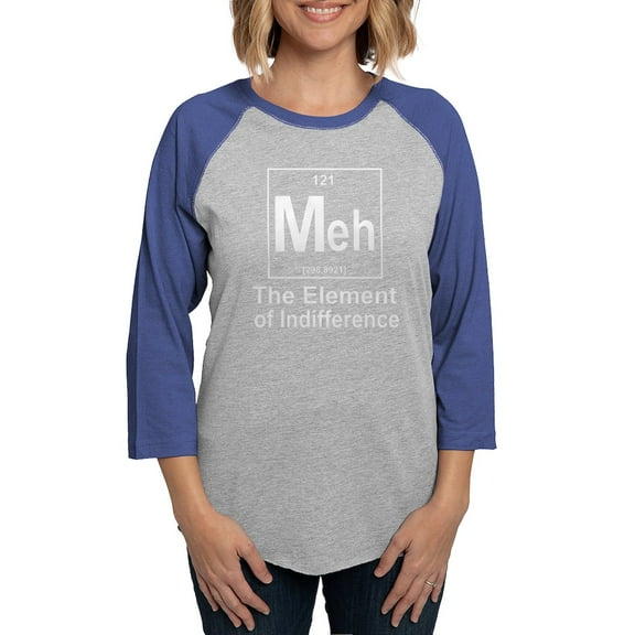 CafePress - Element Meh - Womens Baseball Tee