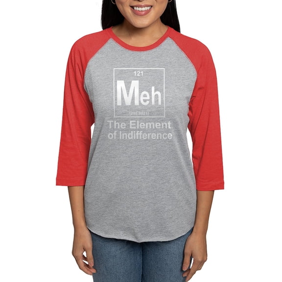 CafePress - Element Meh - Womens Baseball Tee