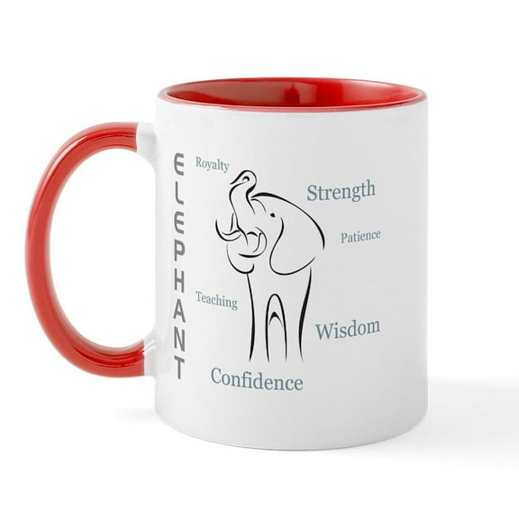 CafePress - Elephant Totem Mug - 11 oz Ceramic Mug - Novelty Coffee Tea Cup