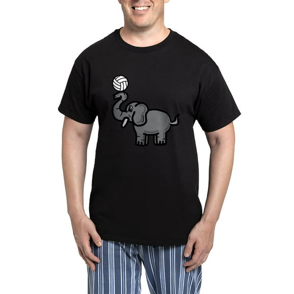 CafePress - Elephant Volleyball Men's Dark Pajamas - Men's Dark Loose Fit Cotton Pajama Set