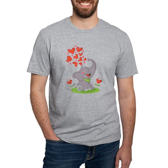 CafePress - Elephant With Hearts T Shirt - Fitted T-Shirt, Vintage Fit Soft Cotton Tee