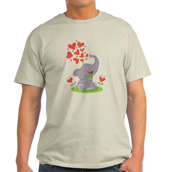 CafePress - Elephant With Hearts T Shirt - Men's Classic Graphic T-Shirt