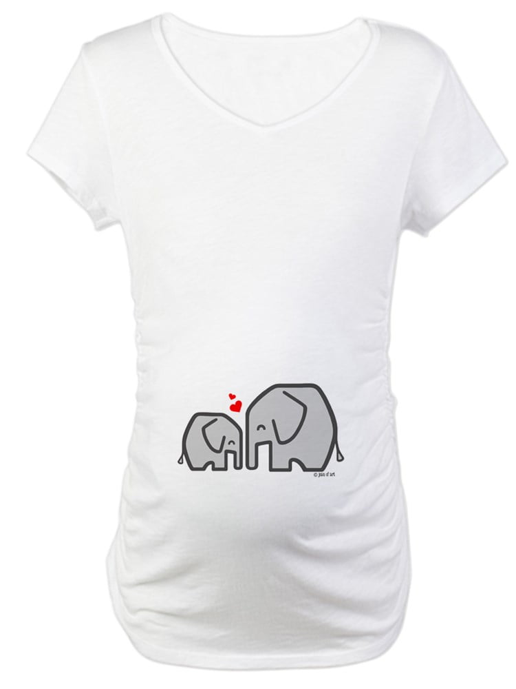 CafePress Elephants (4) Maternity T Shirt Cotton Maternity Tshirt