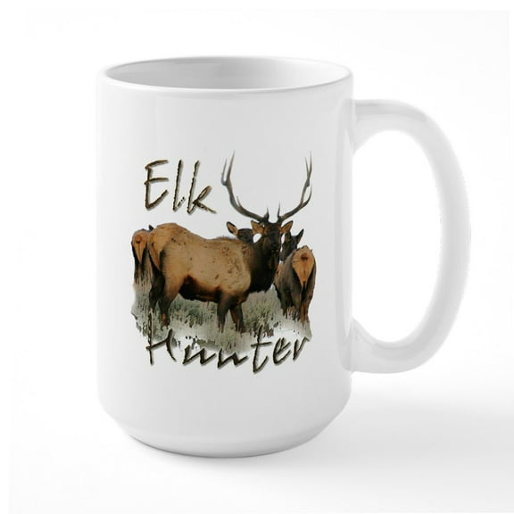 CafePress - Elk Hunter Large Mug - 15 oz Ceramic Large White Novelty Mug