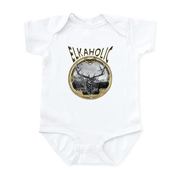 CafePress - Elkaholic Gold Infant Bodysuit - Baby Light Bodysuit, Size Newborn - 24 Months