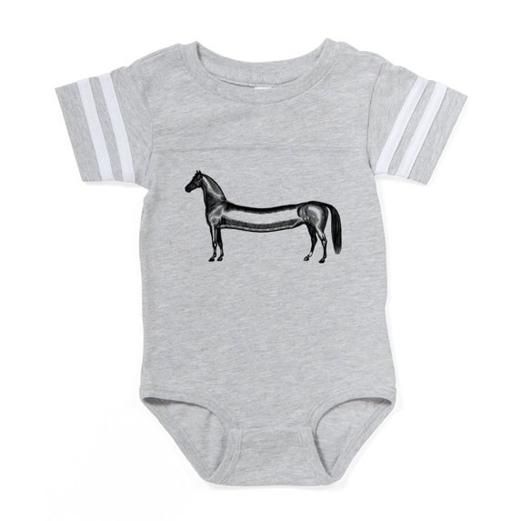 CafePress - Elongated Equine - Cute Infant Baby Football Bodysuit
