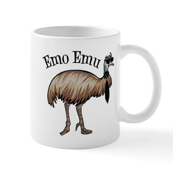 CafePress - Emo Emu - 11 oz Ceramic Mug - Novelty Coffee Tea Cup