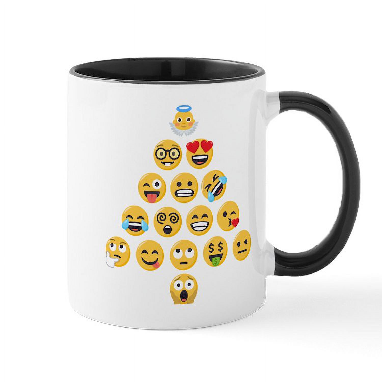 CafePress Emoji Christmas Tree Emojis 11 oz Ceramic Mug Novelty