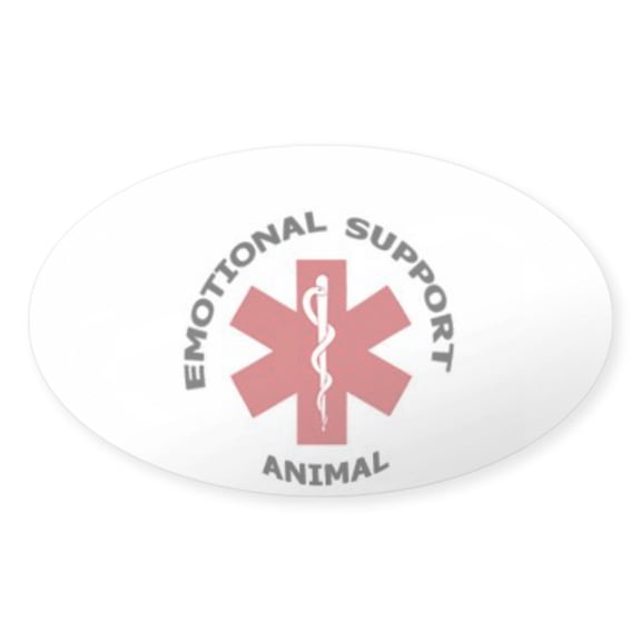 CafePress - Emotional Support Animal Sticker - Sticker (Oval)