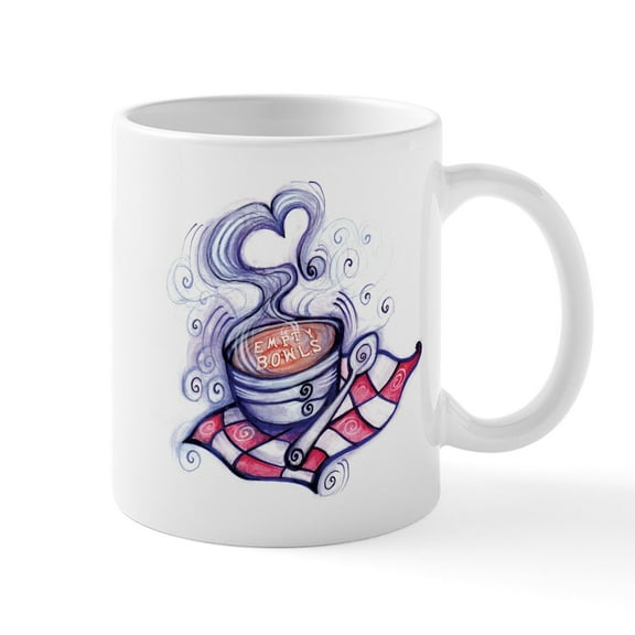 CafePress - Empty Bowls Soup Supper Mugs - 11 oz Ceramic Mug - Novelty Coffee Tea Cup