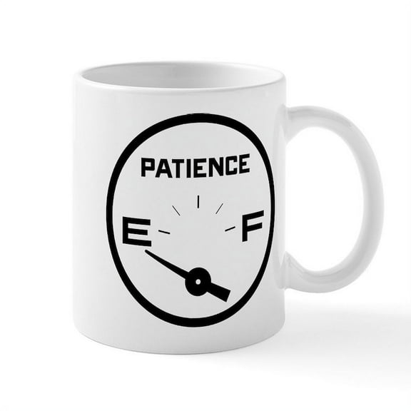 CafePress - Empty Patience Gauge - 11 oz Ceramic Mug - Novelty Coffee Tea Cup