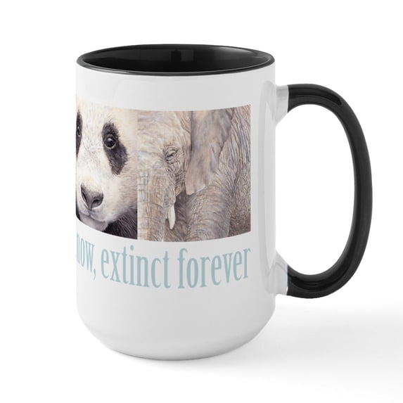 CafePress - Endangered Dark Mugs - 15 oz Ceramic Large White Novelty Mug