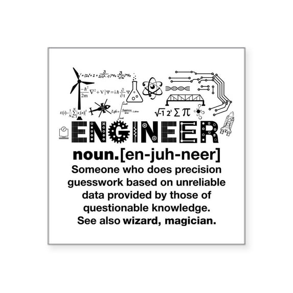 CafePress - Engineer Sticker - Square Sticker 3" x 3"