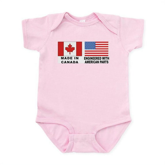 CafePress - Engineered With American Parts Infant Bodysuit - Baby Light Bodysuit, Size Newborn - 24 Months