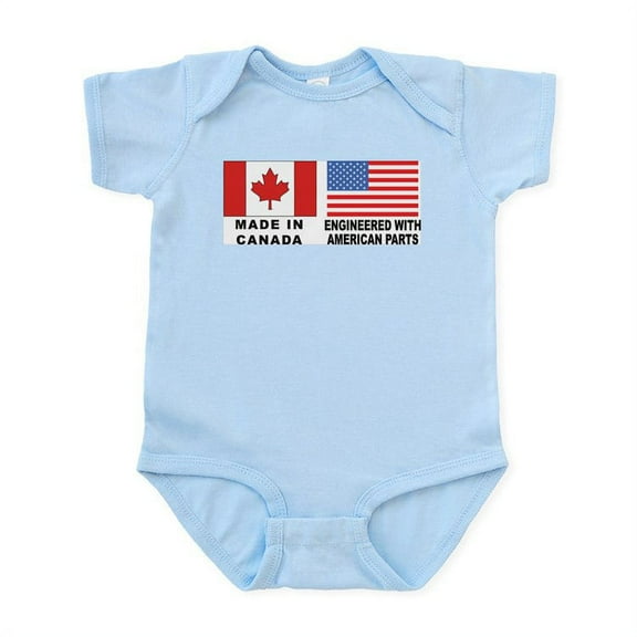 CafePress - Engineered With American Parts Infant Bodysuit - Baby Light Bodysuit, Size Newborn - 24 Months