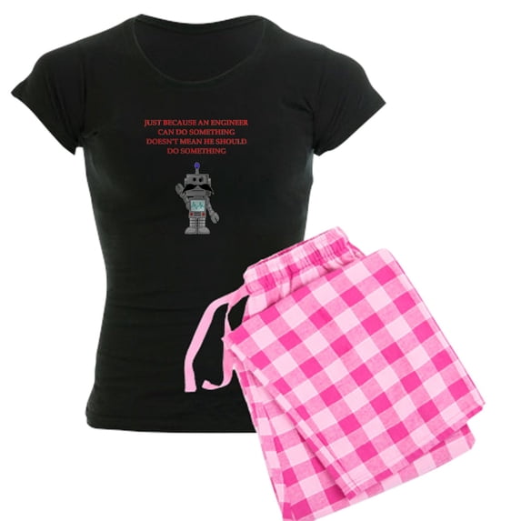 CafePress - Engineering Joke Women's Dark Pajamas - Women's Short Sleeve Print T-Shirt and Pants Dark Cotton Pajama Set