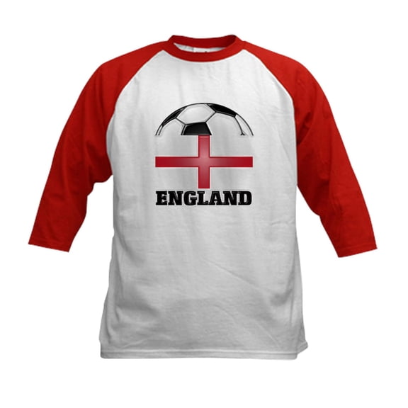 CafePress - England Soccer Kids Baseball Jersey - Kids Cotton Baseball Jersey, 3/4 Sleeve Shirt