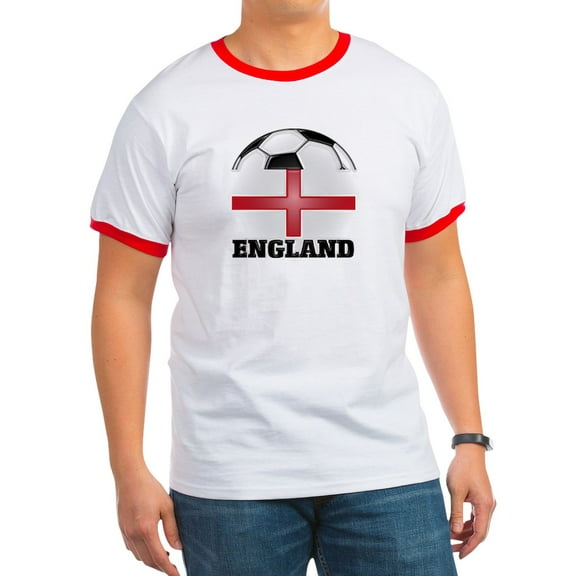 CafePress - England Soccer Ringer T - 100% Cotton Ringed T-Shirt