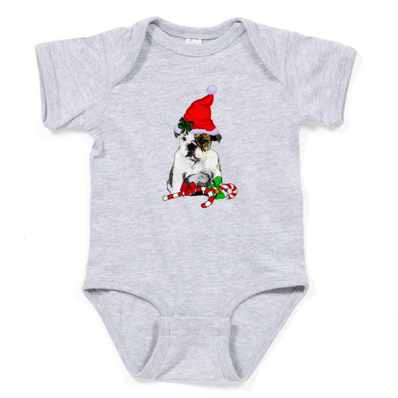 CafePress - English Bulldog Christmas Body Suit - Cute Infant Bodysuit Baby Romper - Size Newborn - 24 Months