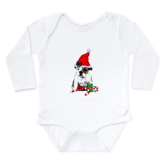 CafePress - English Bulldog Christmas Body Suit - Long Sleeve Cotton Baby Bodysuit
