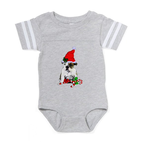 CafePress - English Bulldog Christmas - Cute Infant Baby Football Bodysuit