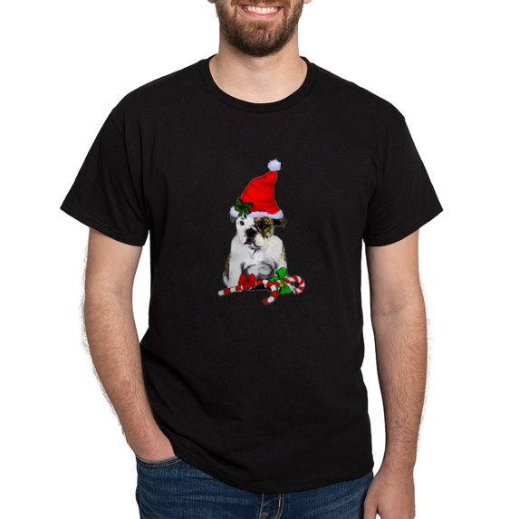 CafePress - English Bulldog Christmas T Shirt - Men's Classic Graphic Cotton T-Shirt