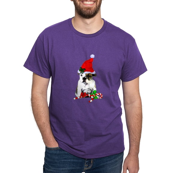 CafePress - English Bulldog Christmas T Shirt - Men's Classic Graphic Cotton T-Shirt