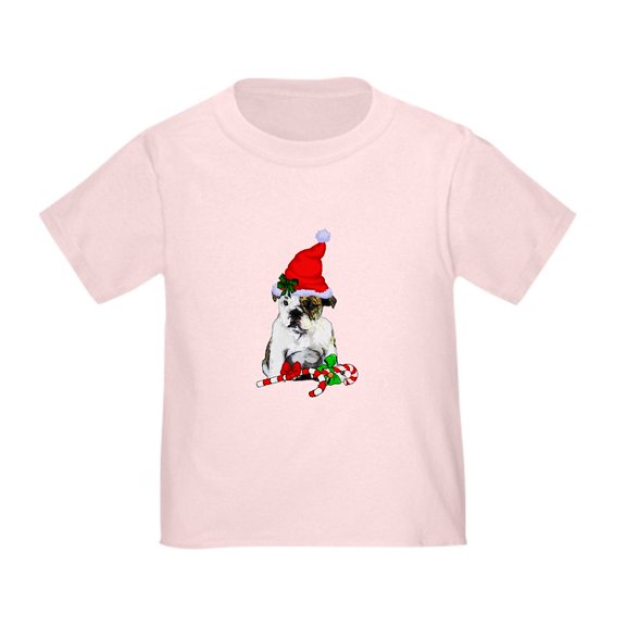 CafePress - English Bulldog Christmas T Shirt - Cute Toddler T-Shirt, 100% Cotton