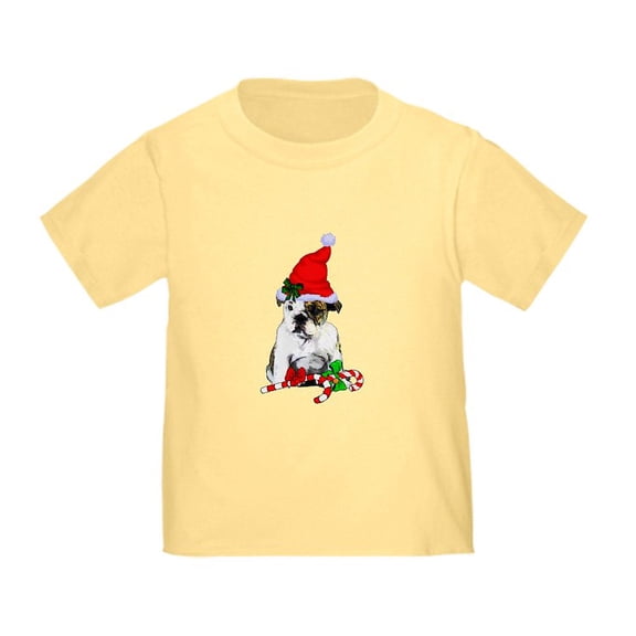 CafePress - English Bulldog Christmas T Shirt - Cute Toddler T-Shirt, 100% Cotton