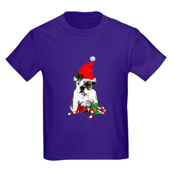 CafePress - English Bulldog Christmas T Shirt - Dark T-Shirt Kids XS-XL