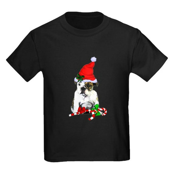 CafePress - English Bulldog Christmas T Shirt - Dark T-Shirt Kids XS-XL