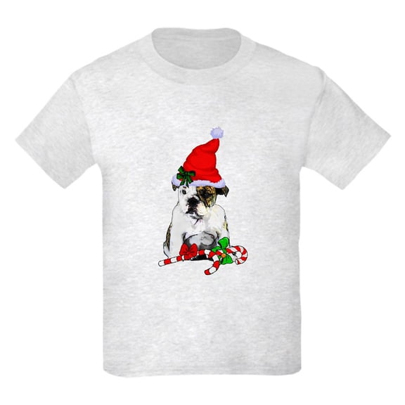 CafePress - English Bulldog Christmas T Shirt - Light Classic Kids Graphic, Short Sleeve T-Shirt, Sizes XS-XL